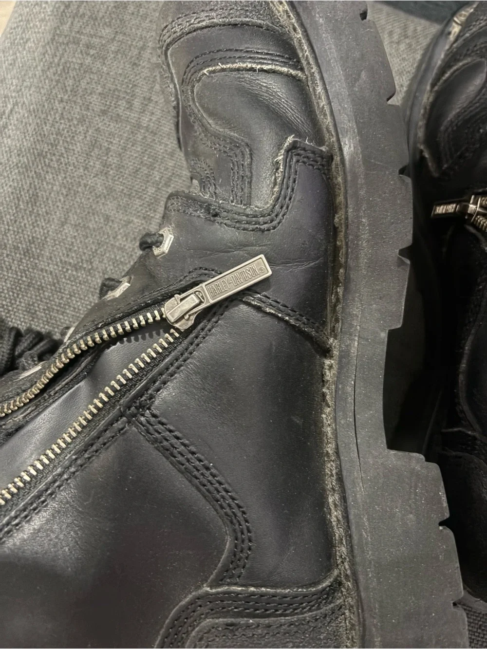 Men’s Harley Davidson Black Leather Stealth Riding Boots Size 12